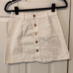 White jean skirt
